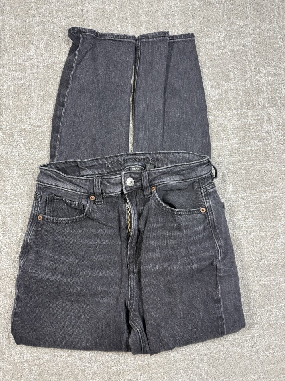 American Eagle Dark Wash Distressed Mom Jean Women Size 2